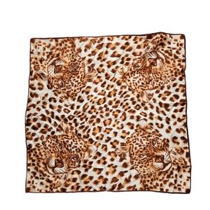 GLENTEX x‎ VINTAGE Made in Japan Leopard print animal motif scarf square